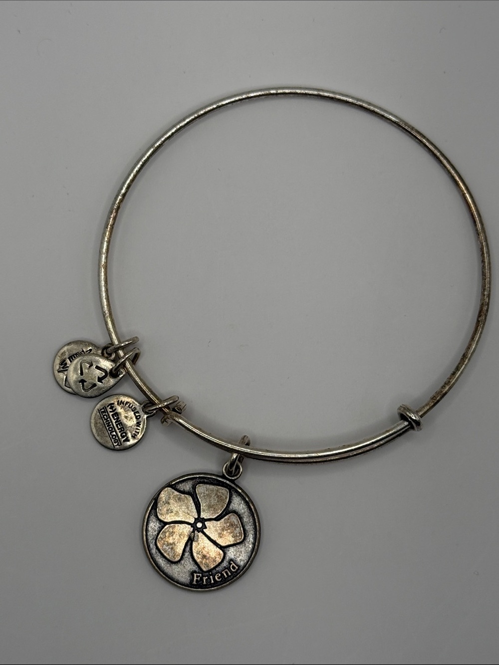 Alex and Ani - Silver Friends Charm Bangle Bracelet